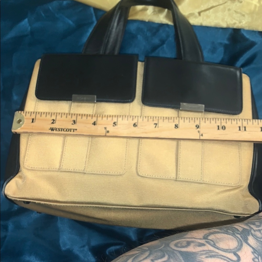 Vintage Yves Saint Laurent Black and Tan Tote Bag GUC YSL - Picture 3 of 16